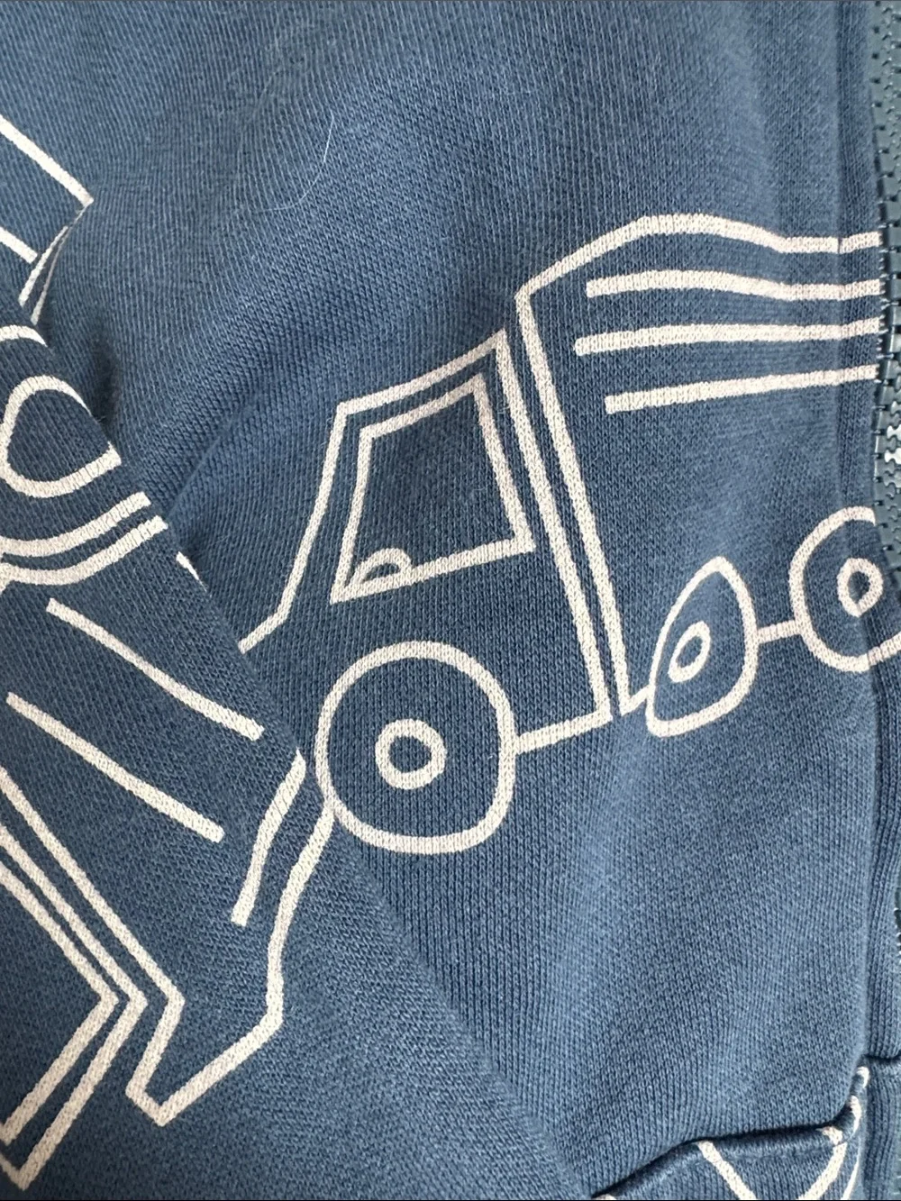 Primark Navy and Beige Kids Zip Hoodie Duo with Vehicle & Dino Prints